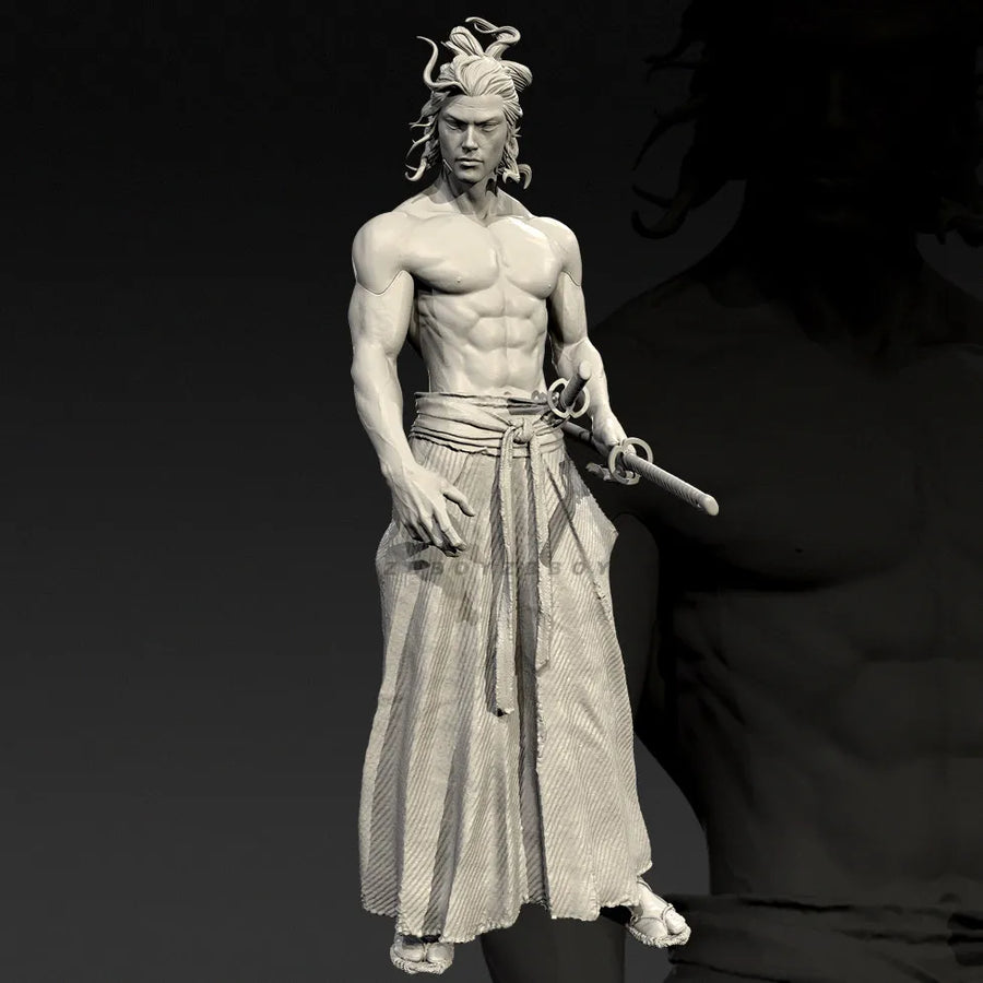 Shirtless Fantasy Warrior with Daggers 38mm Resin Figure Kit - resin model view 2