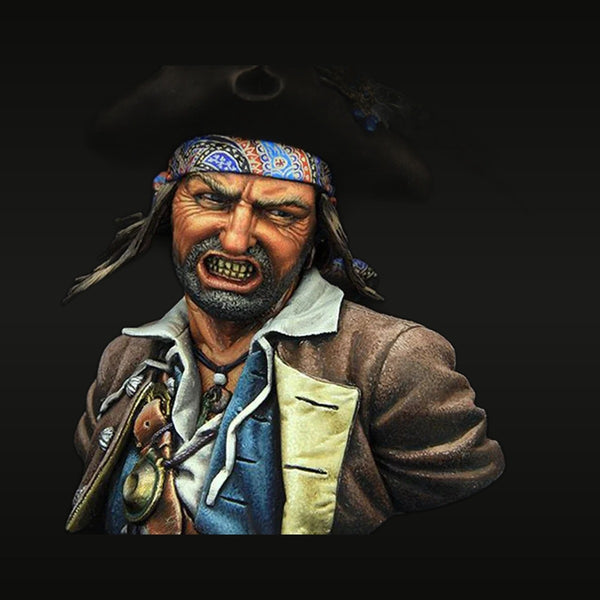 Pirate Captain with Flintlock Pistol 1/9 Scale Resin Bust