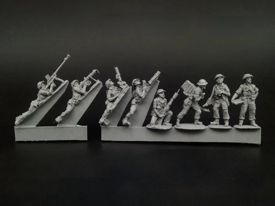 1/72 Scale Diecast Resin Figure Model Kit British Tropical Infantry 8 Figures Unpainted