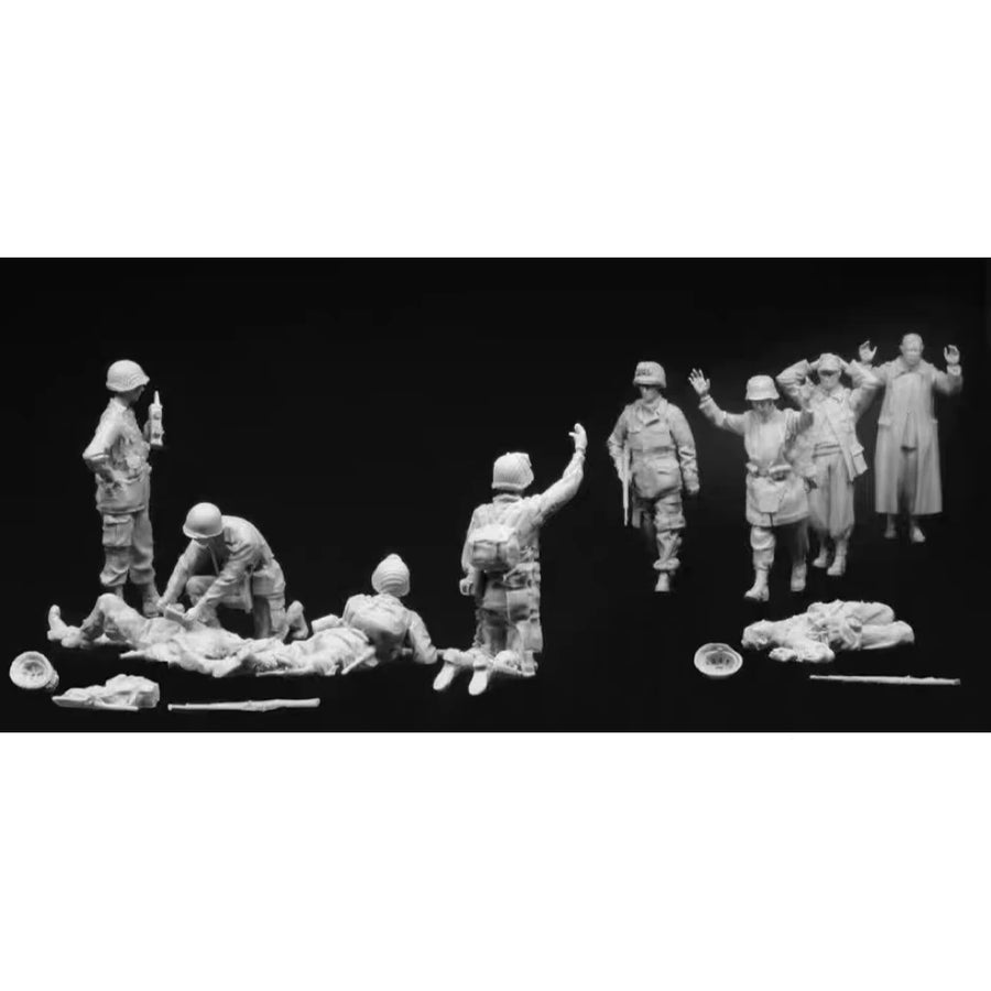 WWII American Infantry Squad Combat Scene 1/35 Resin Set - resin model view 2