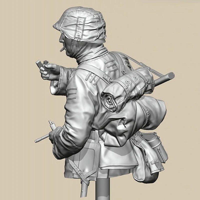 WWII German Soldier with Wrapped Head 1/10 Resin Figure Kit - resin model view 4