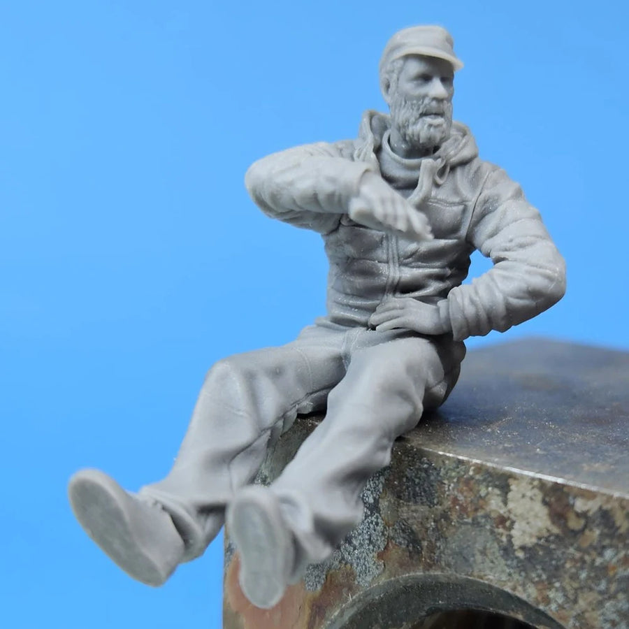 Modern Figure Seated with Steering Wheel 1/35 Resin Figure - resin model view 2