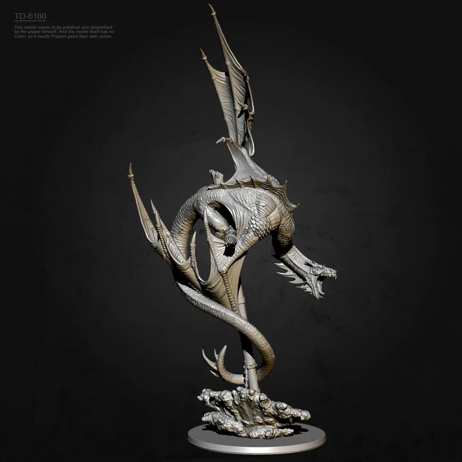 H90Mm 120Mm 150Mm Resin Model Kits Figure Colorless and Self-Assembled Dragon（3D Printing ） TD-6180/3D