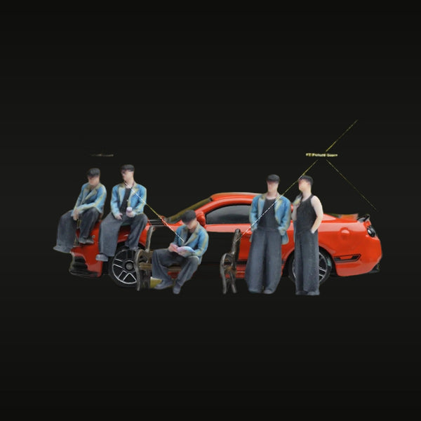 Modern Automotive Mechanics Diorama Set 1/64 Resin Figure Kit