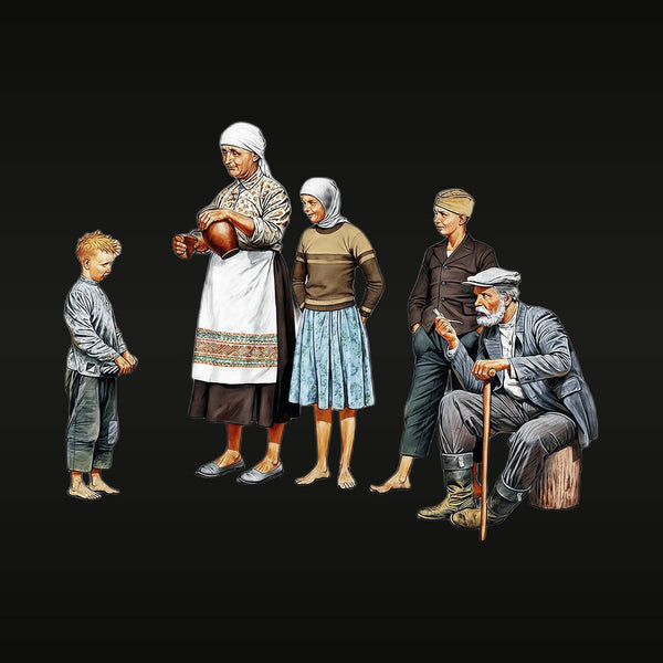 WWI Eastern European Refugees Diorama Set 1/35 Resin Figure Kit