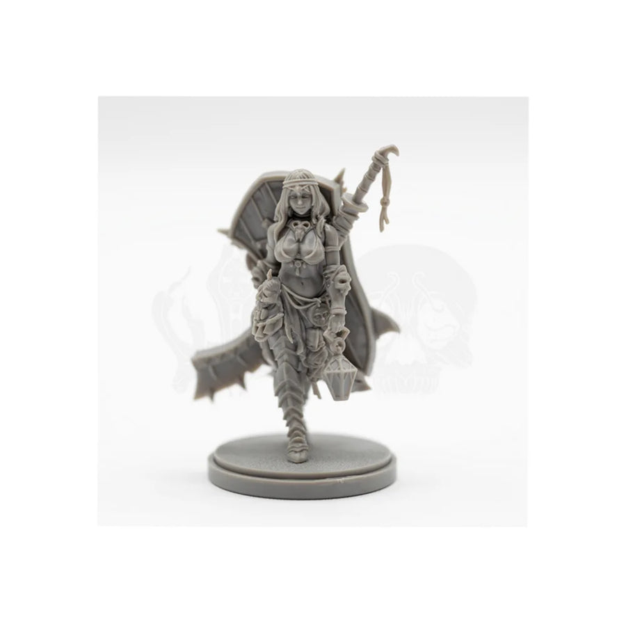 Fantasy Female Warrior with Axe Archway Diorama Base 75mm Resin Figure Kit - resin model view 3