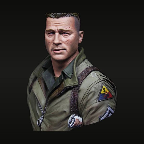 WWII American 2nd Armored Division Sergeant 1/10 Resin Bust