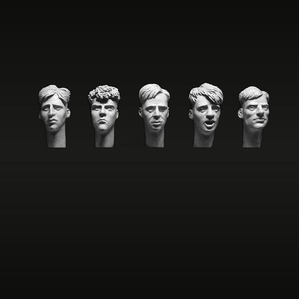 Generic Male Heads 5-Pack 1/35 Scale Resin Bust Kit