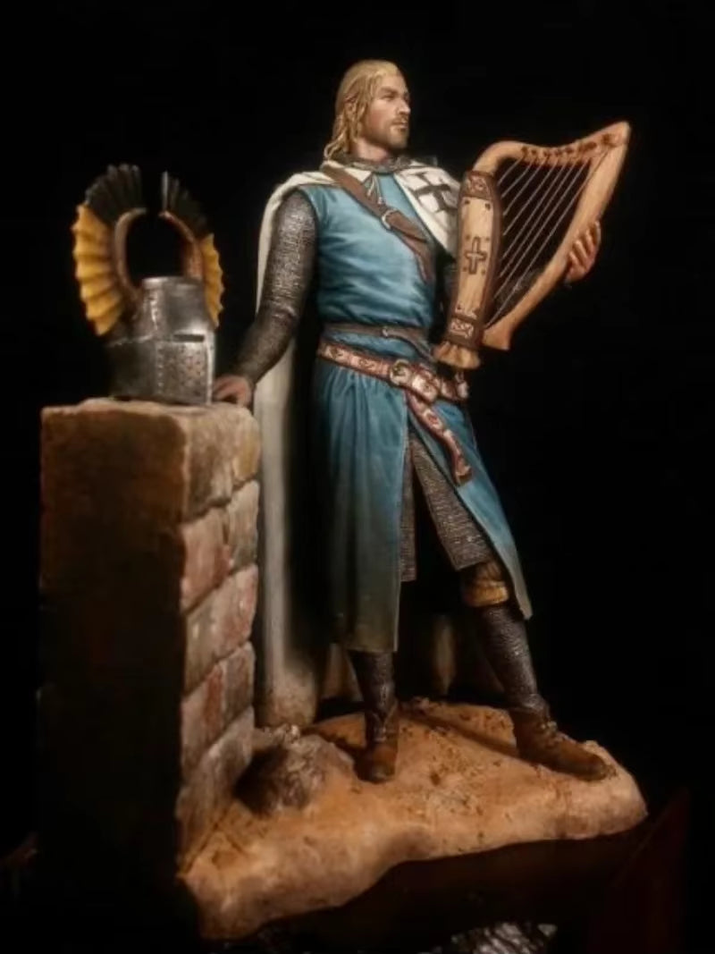 Teutonic Knight Minnesänger with Harp 1/24 Diorama Set - resin model view 2