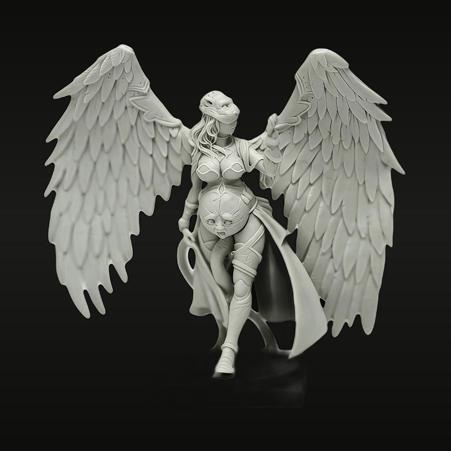 Fantasy Female Angel Warrior with Wings 40mm Resin Figure Kit - unpainted resin model kit