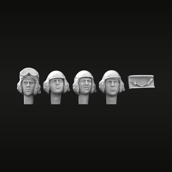 Modern US Tank Crew Heads with Helmets & Headsets 1/35 Resin Kit
