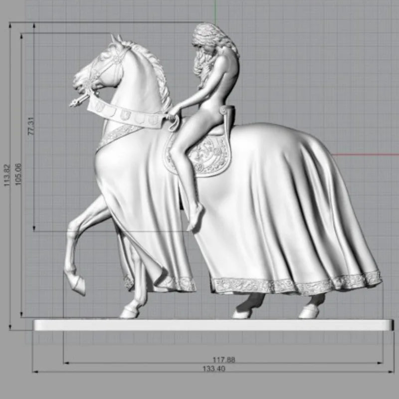 Medieval/Renaissance Caparisoned Horse 80mm Resin Model Kit - resin model view 5