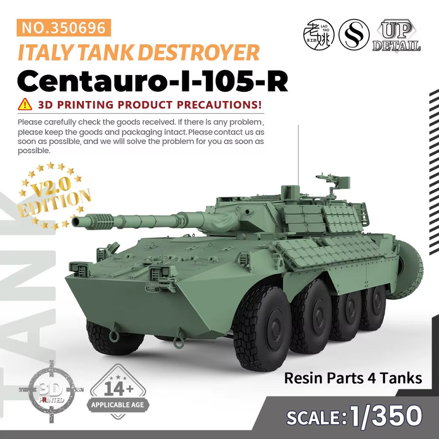 Italy Centauro-I-105-R Tank Destroyer 1/144 1/200 1/350 1/700  SS696 Military Model Kit Miniature Static War Games