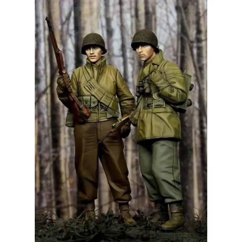 1/35 Resin Model WWII US Infantry Figurine White Model Military Theme, Unassembled and Uncolored Kit