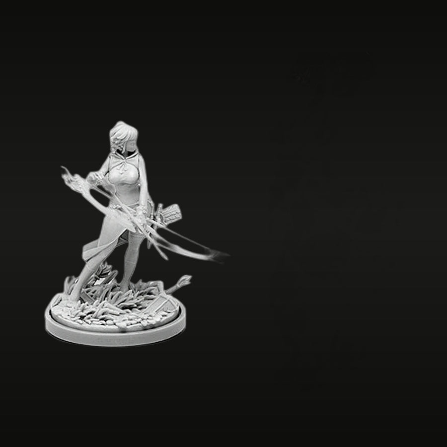 Fantasy Female Warrior with Greatsword 28mm Resin Figure Kit - unpainted resin model kit