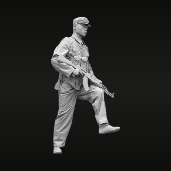 Vietnam/Cold War Era Asian Soldier with AK Rifle Advancing 1/35 Resin Figure Kit