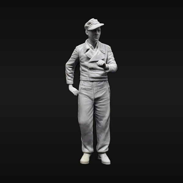 WWII German Panzer Crewman Summer Uniform Peaked Cap 1/35 Resin Figure