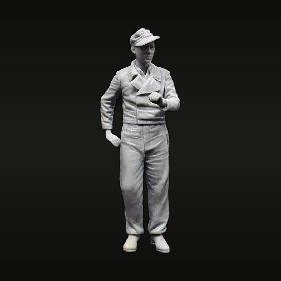 WWII German Panzer Crewman Summer Uniform Peaked Cap 1/35 Resin Figure - unpainted resin model kit