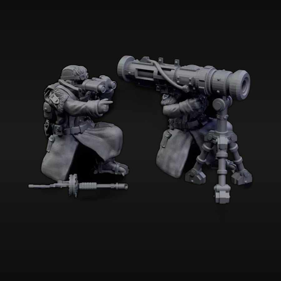 Fantasy Dwarf Warriors Crew-Served Weapon Team 1/35 Resin Figure Kit - unpainted resin model kit