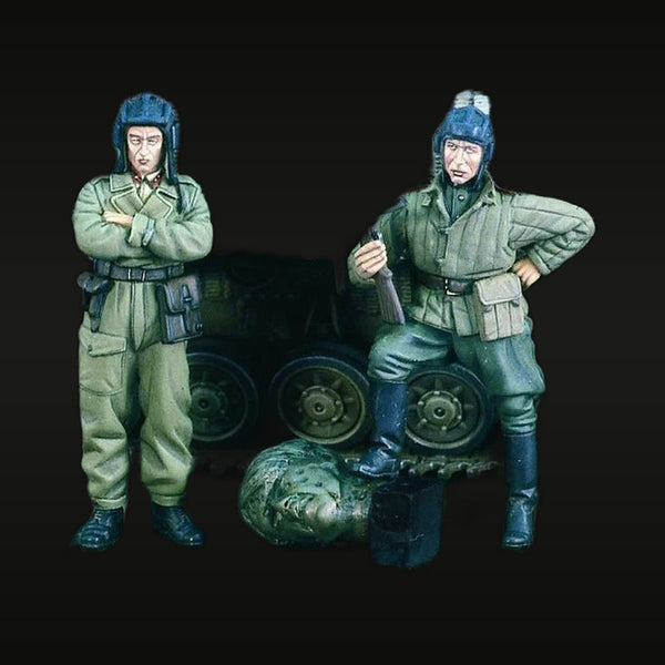 WWII Soviet Tank Crew Members Winter Kit 1/35 Resin Figure Set