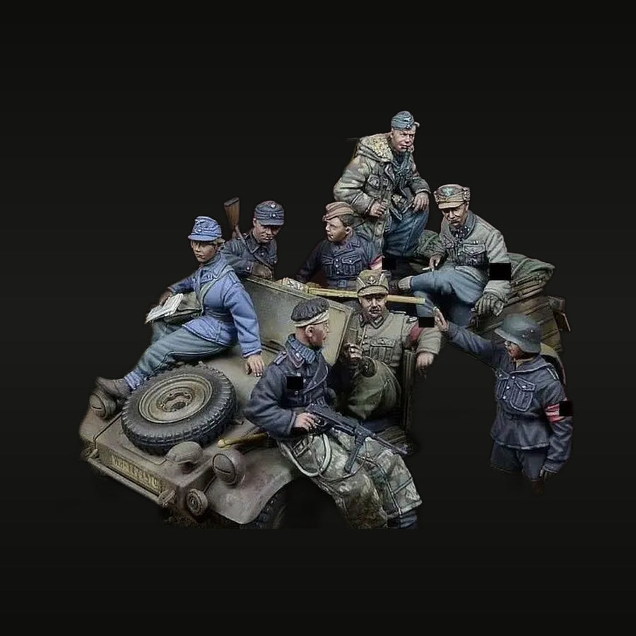 WWII Soviet Army Diorama with Vehicle & Cargo 1/35 Resin Set - unpainted resin model kit