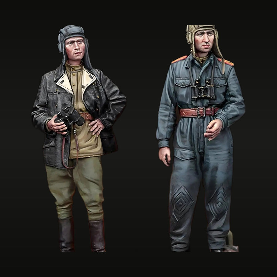 WWII Soviet Pilot & Tank Officer Set 1/35 Resin Figure Kit - unpainted resin model kit
