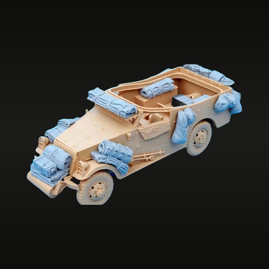 WWII US M3A1 Scout Car with Stowage 1/35 Resin Vehicle Kit - unpainted resin model kit
