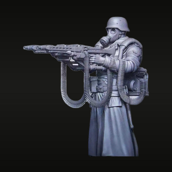 Sci-Fi Hazmat Soldier with Heavy Flamethrower 1/35 Resin Figure Kit