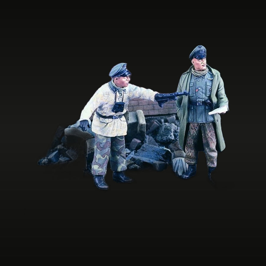 WWI German Trench Soldiers with Diorama Base 1/35 Resin Set - unpainted resin model kit
