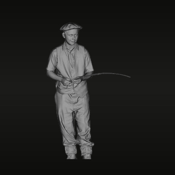 WWII Civilian Boy Fisherman 1/35 Scale Resin Figure