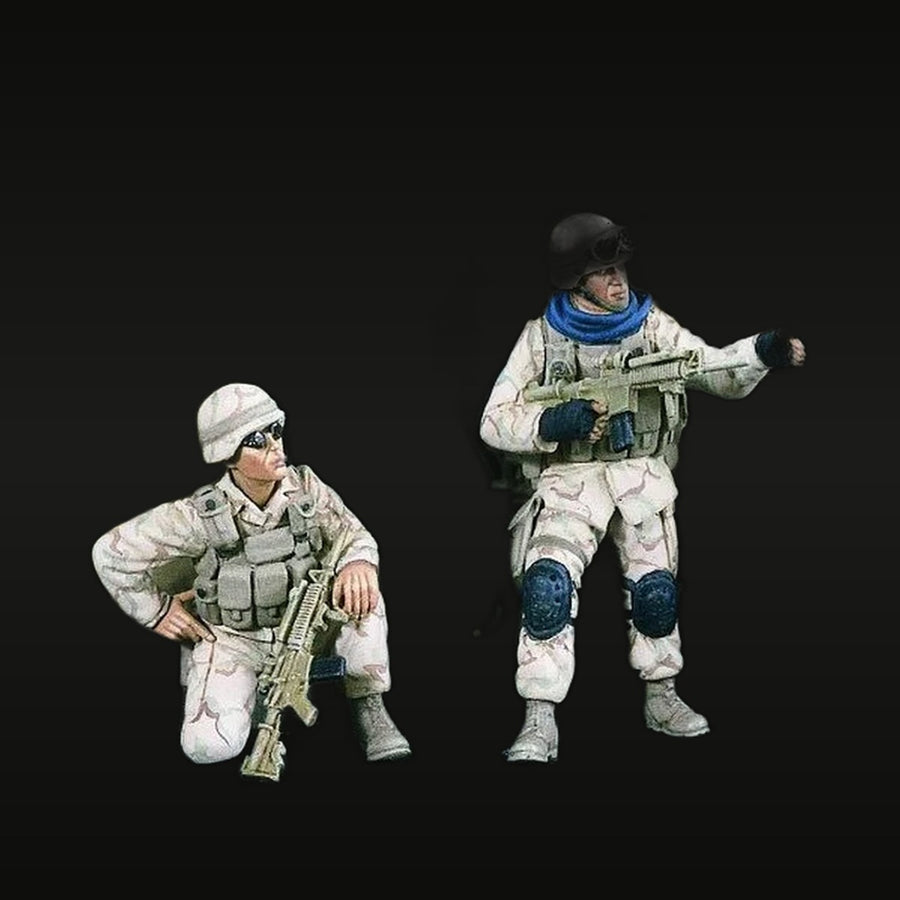 Modern US Soldier Iraq Patrol Set 1/35 Resin Pre-Painted Figure Set - unpainted resin model kit