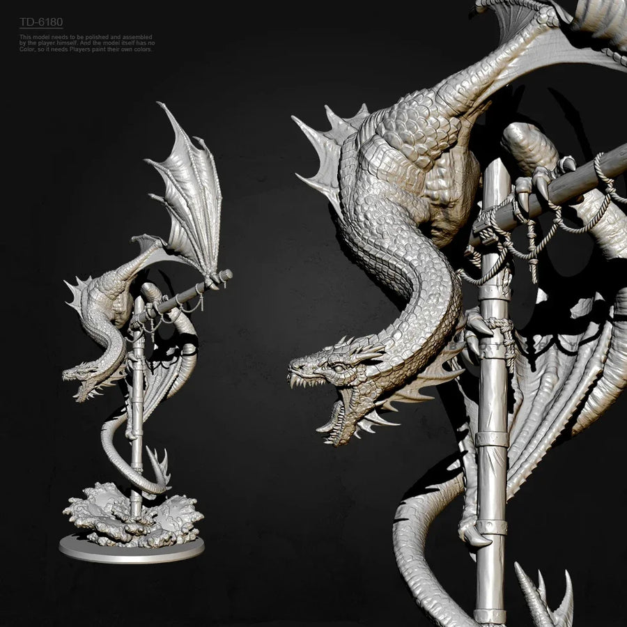 H90Mm 120Mm 150Mm Resin Model Kits Figure Colorless and Self-Assembled Dragon（3D Printing ） TD-6180/3D