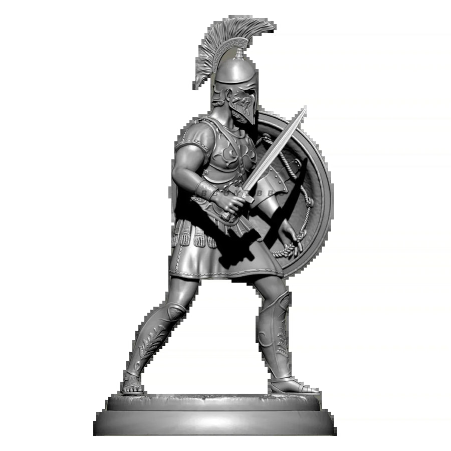 Ancient Greek Hoplite Warrior with Sword and Shield 38mm Resin Figure Kit - resin model view 4