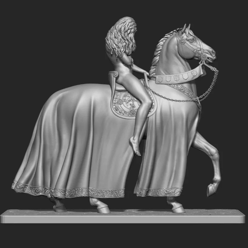 Medieval/Renaissance Caparisoned Horse 80mm Resin Model Kit - resin model view 3