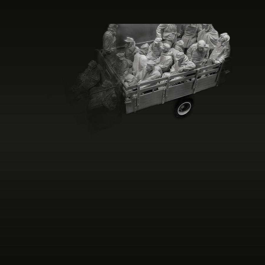 WWII Soldiers Riding on Transport Truck 1/35 Resin Diorama Kit - unpainted resin model kit