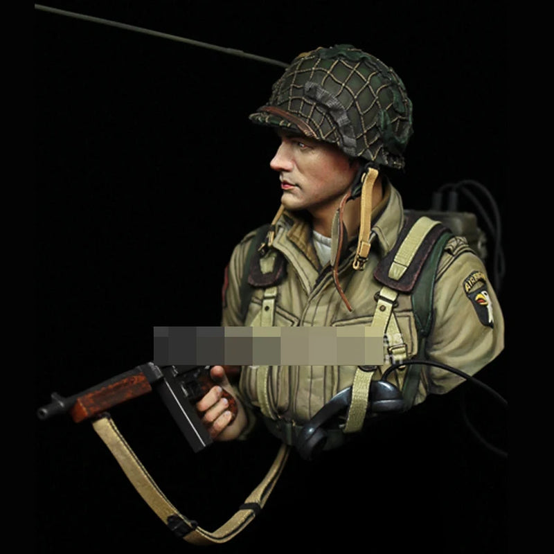 1/10 Resin Model Bust GK US Airborne Radio Operator CARENTAN 1944 World War II Military Theme Unassembled and Unpainted Kit