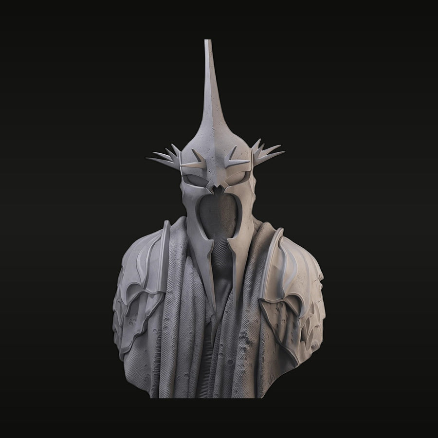 Fantasy Undead Skeleton Necromancer with Spiked Crown 80mm Resin Bust - unpainted resin model kit
