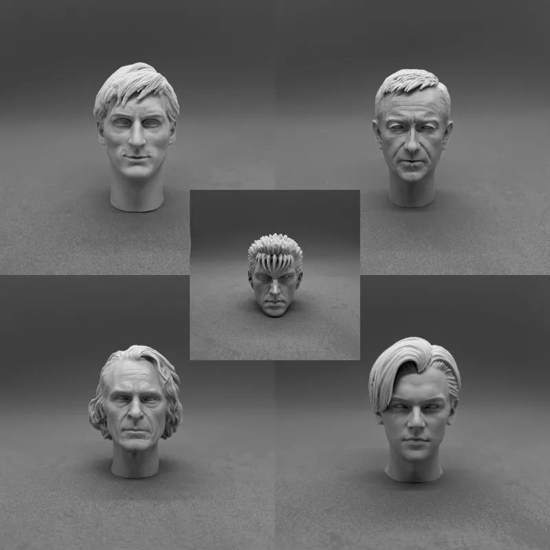 Male Head Sculpt with Removable Spiked Hair Piece 1/6 Resin Kit - resin model view 2