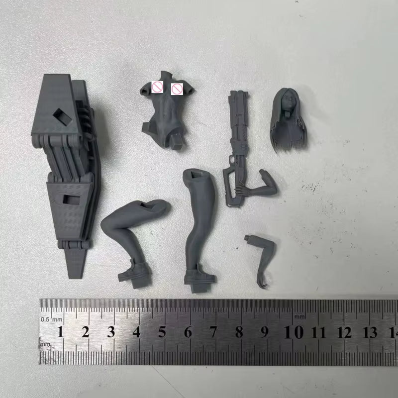 1/24 Scale Cyberpunk Science Fiction Female Warrior Resin Figure Model Kit Hobby Garage Kit Unassembled Unpainted Free Shipping