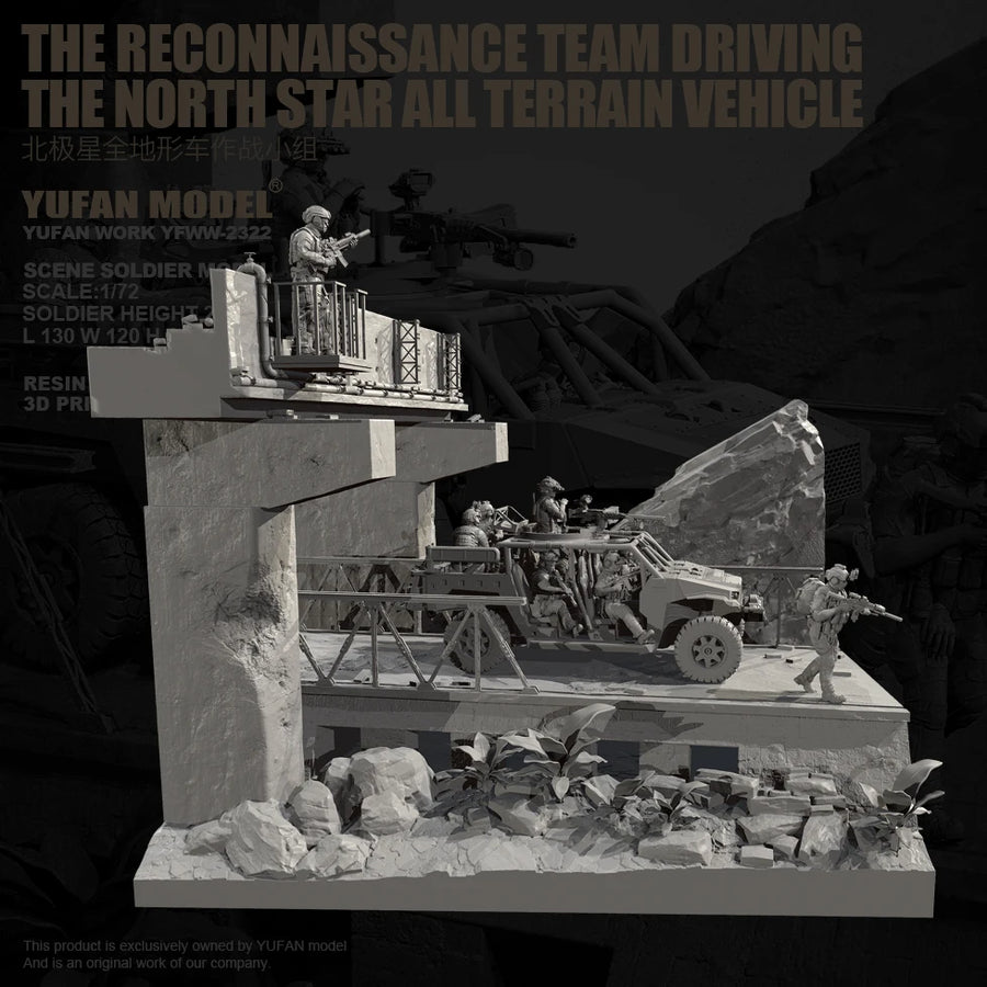 Modern US Special Forces Bridge Assault with Tactical Buggy 1/72 Resin Diorama Kit - resin model view 5