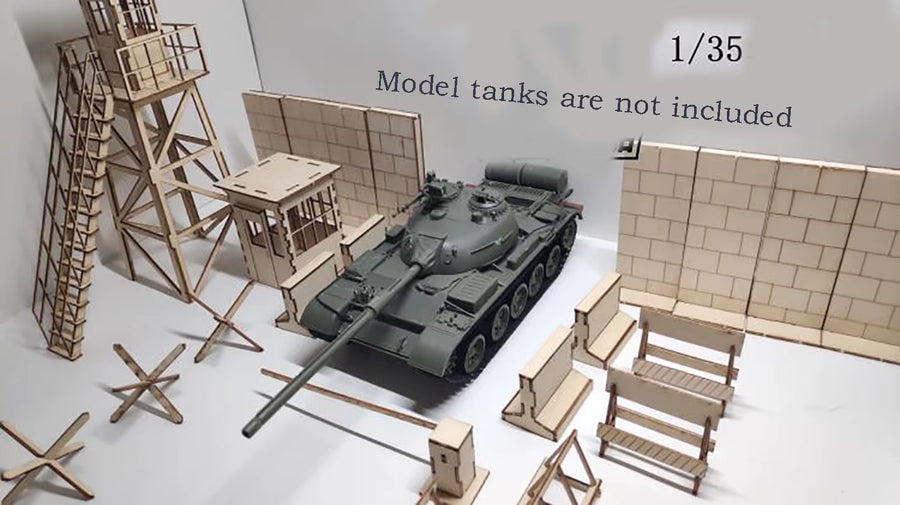 1/35 Modern Military Checkpoint Barriers (Resin Terrain) - unpainted resin model kit