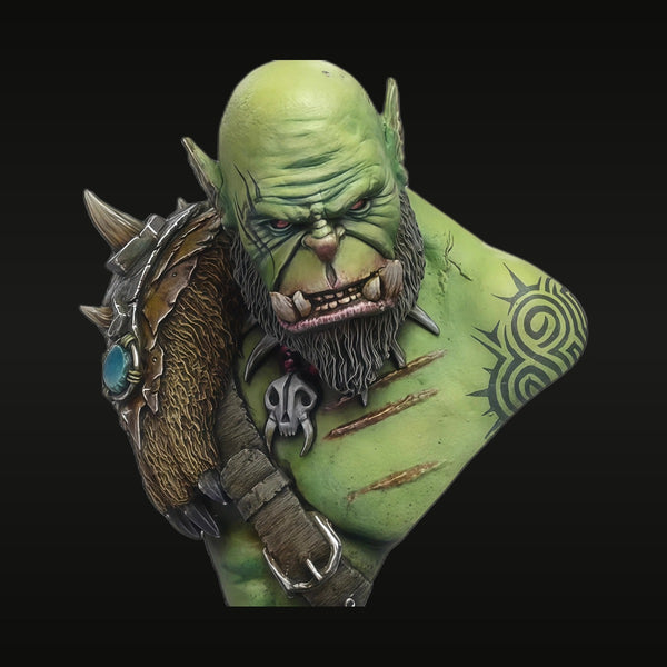 Fantasy Green Orc Warlord with Spiked Armor 1/10 Resin Bust Kit