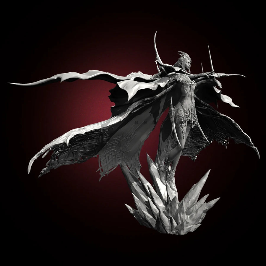 Winged Demon Sorceress with Horns 50mm Resin Figure Kit - resin model view 2