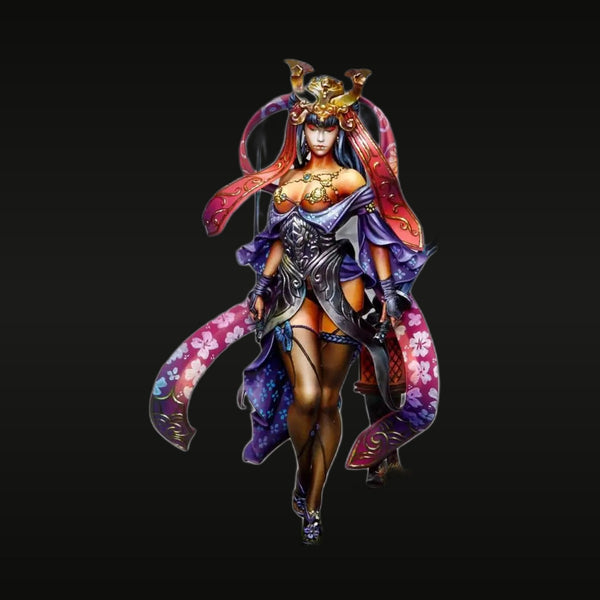 Fantasy Female Warrior Queen with Ornate Crown 1/24 Resin Figure Kit