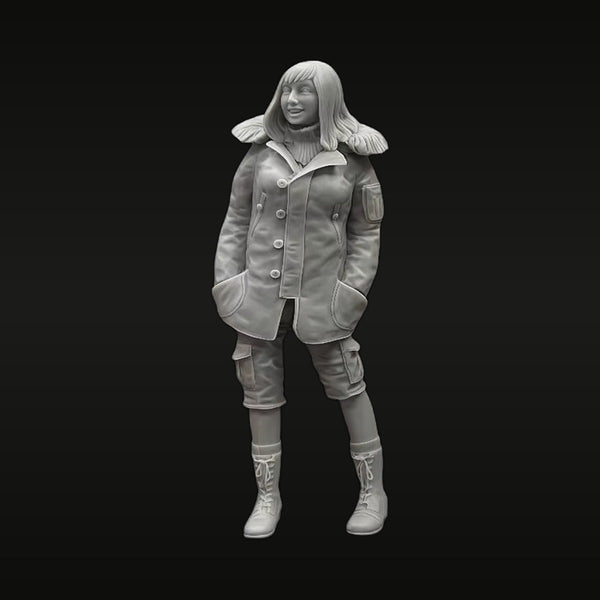 Modern Female Character in Utility Jacket and Boots 1/20 Resin Figure Kit