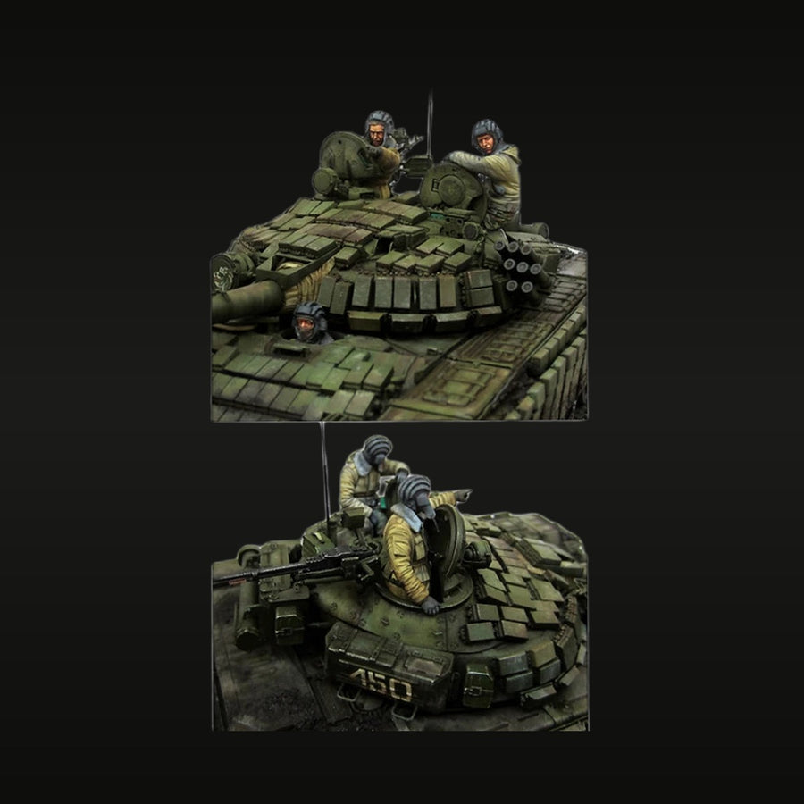 Modern Russian T-72/T-80 Tank Crew Winter 1/35 Resin Figure Set - unpainted resin model kit