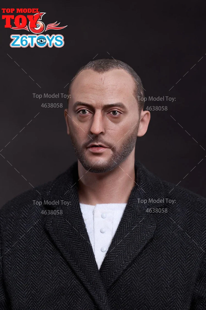 Z6TOYS Z003 1/6 Scale Jean Reno Head Sculpt PVC Head Carving Model for 12'' WORLDBOX Male Soldier Action Figure Body Dolls