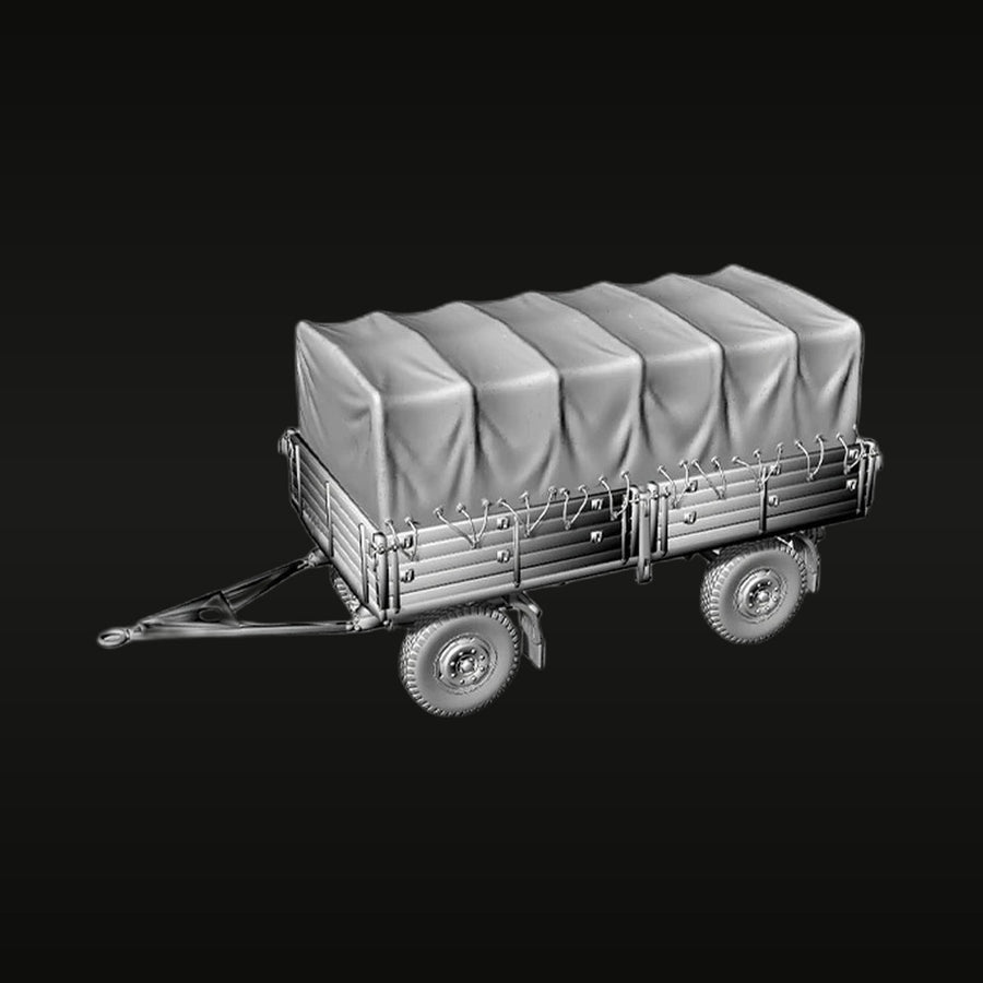 Garage Trailer with Canvas Cover 1/220 Resin Model Kit - unpainted resin model kit