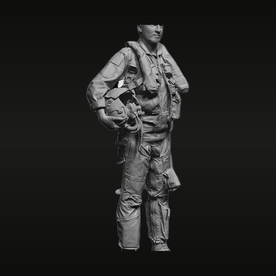 Modern US Air Force Pilot with Oxygen Mask 1/32 Resin Figure Kit - unpainted resin model kit