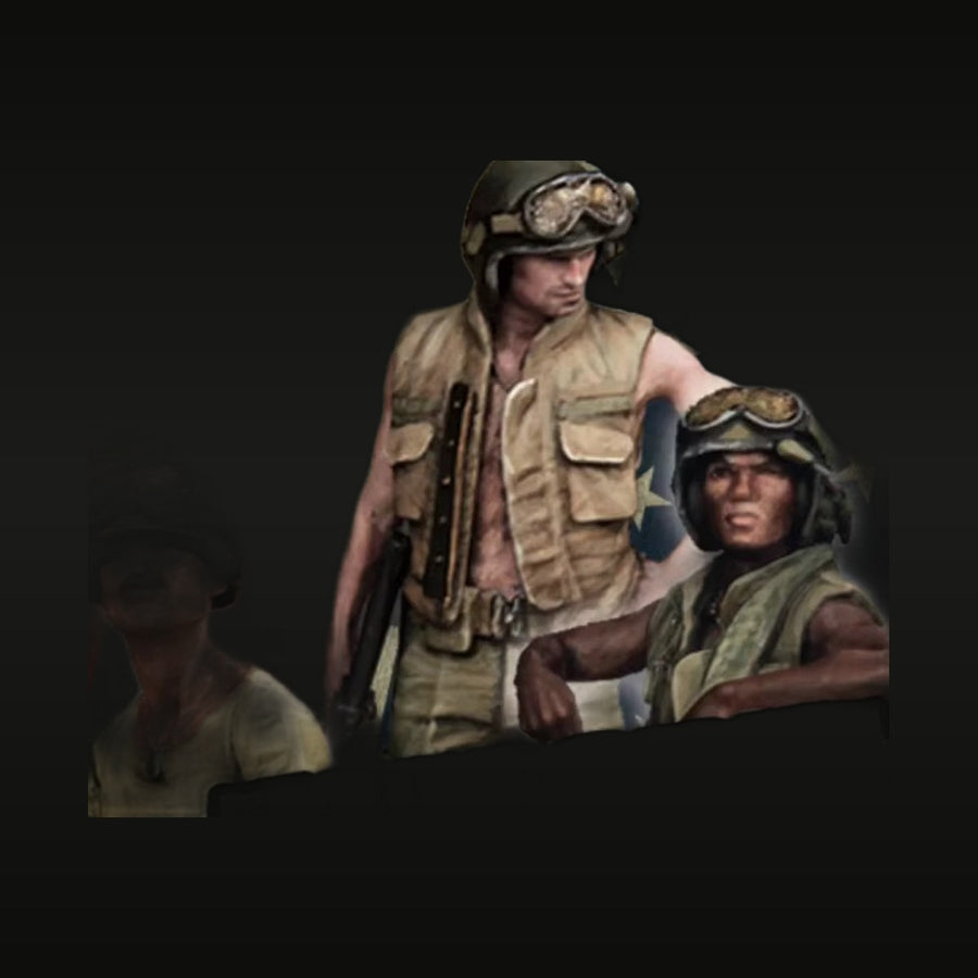 WWII US Army Desert Campaign 3-Figure Set 1/35 Resin Painted Kit - unpainted resin model kit